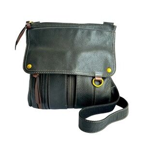 Fossil Y2K‎ Morgan Bag Black Leather Crossbody Messenger Purse Travel Everyday